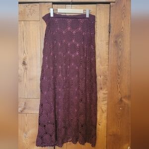 Lapis Deep Purple Lace Maxi Skirt